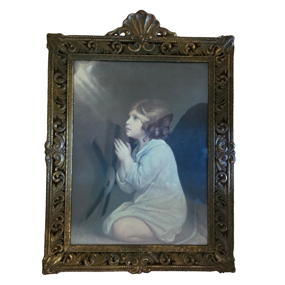 Gothic Sir Joshua Reynolds Infant Samuel Gold Metal Baroque Gilt Bronze Frame